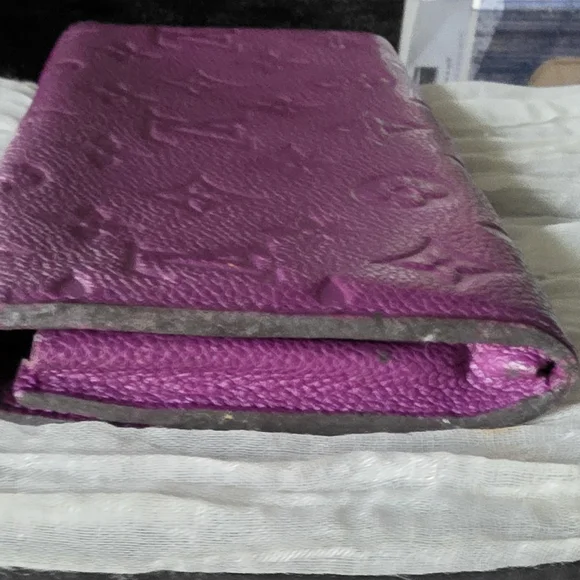 Authentic Louis Vuitton Purple Empriente Wallet with Gold Chain - Picture 10 of 16